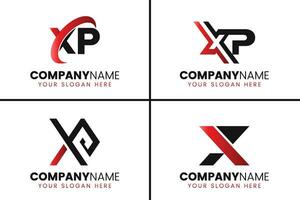 Creative monogram letter xp logo design collection vector