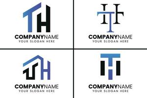 Creative monogram letter th logo design collection vector