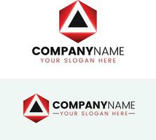 Hexangle logo design collection vector