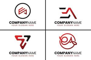 Creative monogram letter ea logo design collection vector