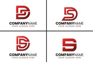 Creative monogram letter sd logo design collection vector