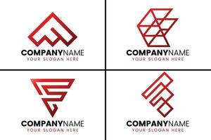 Creative monogram letter f logo design collection vector