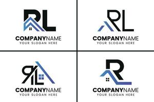 Creative monogram letter rl house logo design. vector