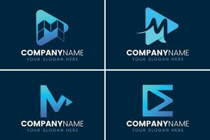 Letter M Media Logo Design Collection vector