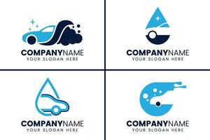 Car washing logo design collection vector