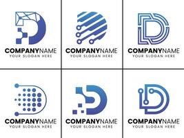 Letter D logo design collection vector