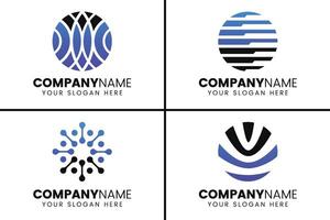 Globe abstract logo design collection vector