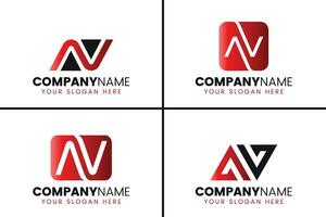 Creative monogram letter av logo design collection vector