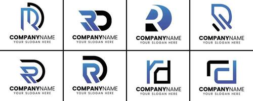 Creative monogram letter rd logo design vector