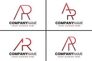 Creative monogram letter ar logo design collection vector