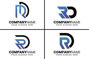 Creative monogram letter rd logo design vector