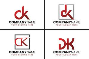 Creative monogram letter ck logo design collection vector