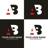 Creative monogram letter ab logo design vector