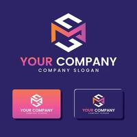 Creative monogram letter sm logo design vector