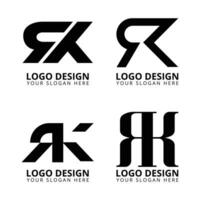 Creative monogram letter rk logo design vector
