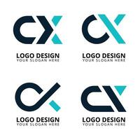 Creative monogram letter cx logo design vector