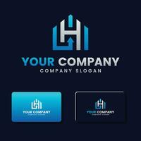 Creative monogram letter IH logo design vector