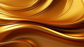 Golden abstract background with smooth lines in it. 3d render illustration photo