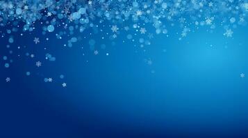 Snowflakes Christmas background. Falling snow on a blue background. photo