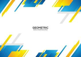 geometric blue and yellow modern background design vector