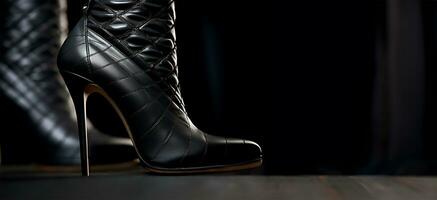 closeup shot of high heel boots. AI Generated photo