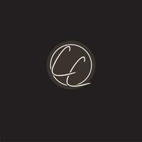 Initials CC logo monogram with simple circle line style vector