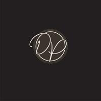 Initials DP logo monogram with simple circle line style vector