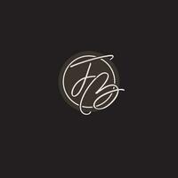 Initials FB logo monogram with simple circle line style vector