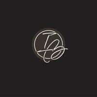 Initials IB logo monogram with simple circle line style vector