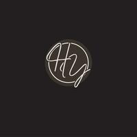 Initials HY logo monogram with simple circle line style vector