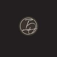 Initials IO logo monogram with simple circle line style vector