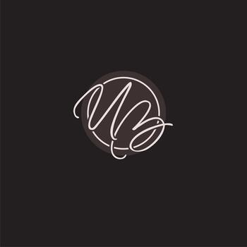 Initials UB logo monogram with simple circle line style vector