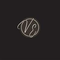 Initials VE logo monogram with simple circle line style vector