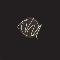 Initials VU logo monogram with simple circle line style vector