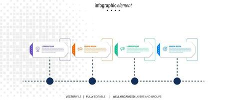 Business process infographic template. Thin line design with numbers 4 options or steps. Vector illustration graphic design