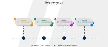 Business process infographic template. Thin line design with numbers 4 options or steps. Vector illustration graphic design