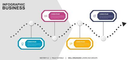 Collection of colorful infographic can be used for workflow layout, diagram, number options, web design. Infographic business concept with options, parts, steps or processes. Vector Eps 10