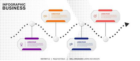 Collection of colorful infographic can be used for workflow layout, diagram, number options, web design. Infographic business concept with options, parts, steps or processes. Vector Eps 10