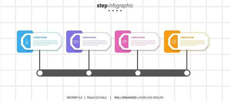 Collection of colorful infographic can be used for workflow layout, diagram, number options, web design. Infographic business concept with options, parts, steps or processes. Vector Eps 10