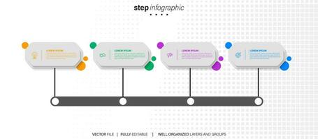 Collection of colorful infographic can be used for workflow layout, diagram, number options, web design. Infographic business concept with options, parts, steps or processes. Vector Eps 10