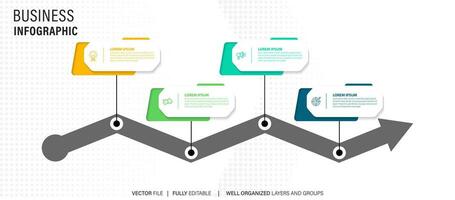 línea paso infografía. 4 4 opciones flujo de trabajo diagrama, circulo cronograma número infografía, proceso pasos cuadro. lineal vector infografía. proceso orden infografía flecha y pasos punto ilustración