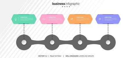 línea paso infografía. 4 4 opciones flujo de trabajo diagrama, circulo cronograma número infografía, proceso pasos cuadro. lineal vector infografía. proceso orden infografía flecha y pasos punto ilustración