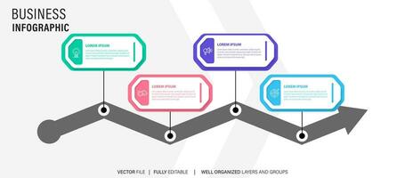 línea paso infografía. 4 4 opciones flujo de trabajo diagrama, circulo cronograma número infografía, proceso pasos cuadro. lineal vector infografía. proceso orden infografía flecha y pasos punto ilustración