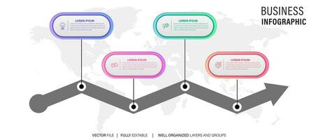 Modern 3D infographic template with 4 steps. Business circle template with options for brochure, diagram, workflow, timeline, web design. Vector EPS 10