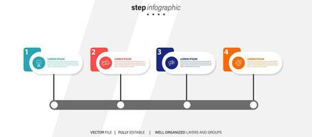 Abstract elements of graph infographic template with label, integrated circles. Business concept with 4 options. For content, diagram, flowchart, steps, parts, timeline infographics, workflow layout vector