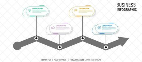 Abstract elements of graph infographic template with label, integrated circles. Business concept with 4 options. For content, diagram, flowchart, steps, parts, timeline infographics, workflow layout vector