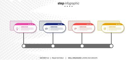 Abstract elements of graph infographic template with label, integrated circles. Business concept with 4 options. For content, diagram, flowchart, steps, parts, timeline infographics, workflow layout vector