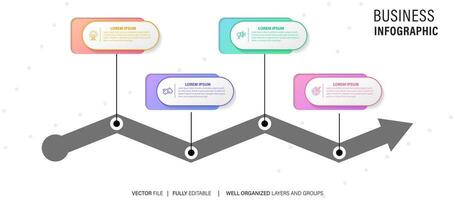 Modern 3D infographic template with 4 steps. Business circle template with options for brochure, diagram, workflow, timeline, web design. Vector EPS 10