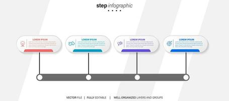 Abstract elements of graph infographic template with label, integrated circles. Business concept with 4 options. For content, diagram, flowchart, steps, parts, timeline infographics, workflow layout vector