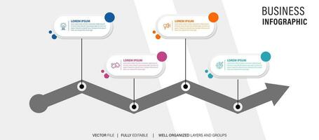 Abstract elements of graph infographic template with label, integrated circles. Business concept with 4 options. For content, diagram, flowchart, steps, parts, timeline infographics, workflow layout vector